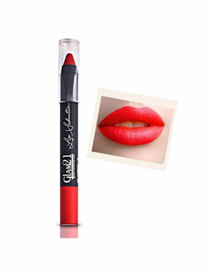 Glam21 Lip Crayon Matte Waterproof Lipstick (Naughty Red 03)